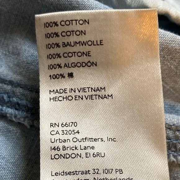 Free People Daisy Baby Patchwork Denim Top with Wide Collar and Ruffle Detail - Picture 8 of 13